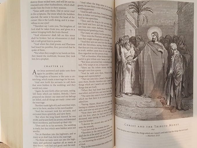 THE HOLY BIBLE King James Version Gustave Dore Illustrated Leather Bound