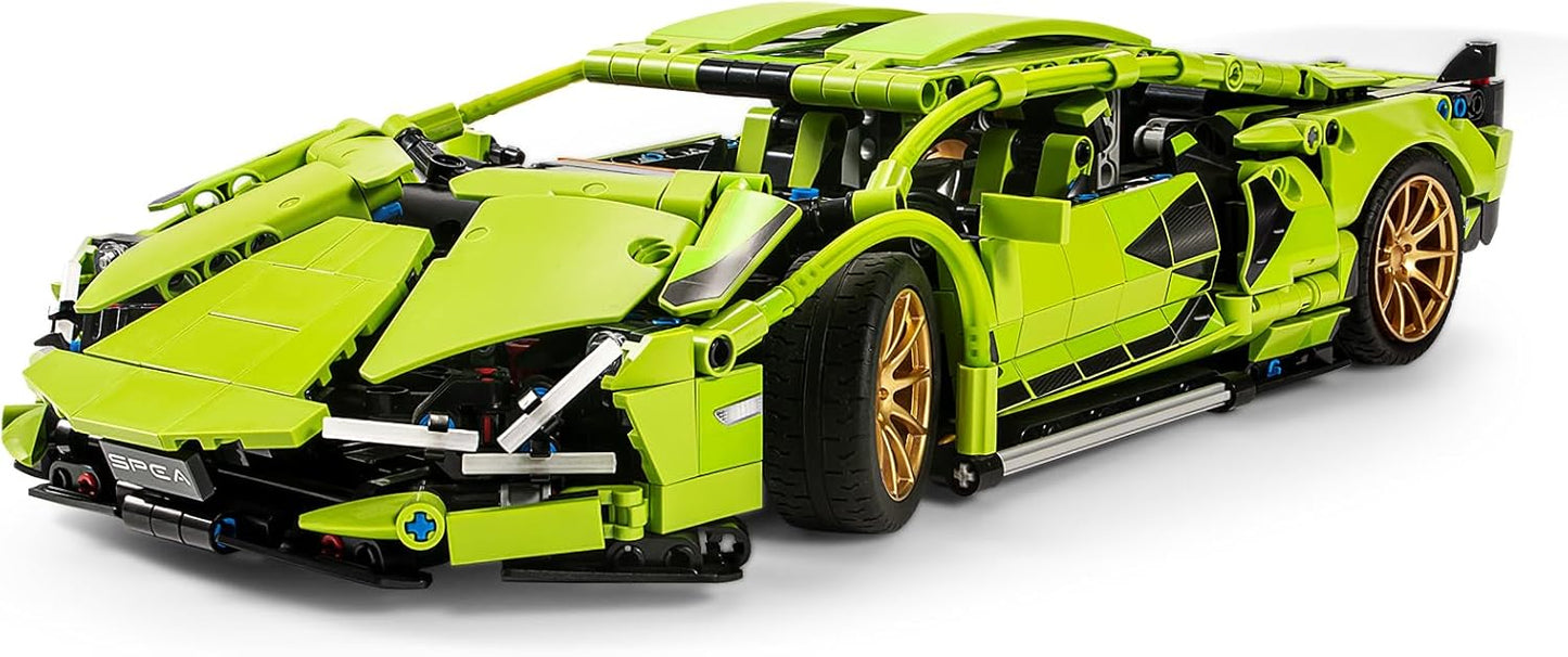 Green Sports Car MOC Building Blocks Kit, 1:14 Scale Sports Car Model Toys(1254 Pcs) - BigGreenBear.com Building Toys 39.92 USD Big Green Bear