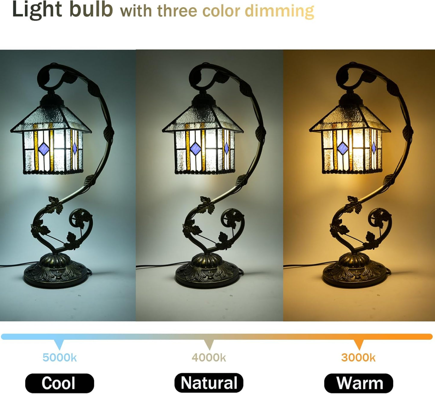 Handmade Stained Glass Lamp, Geometry House Tiffany Style Table Lamp