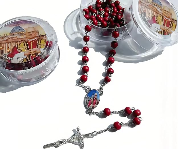 Pope Leo Xiv Rosary Handmade Wooden Rosary Beads Catholic Necklace - BigGreenBear.com jewelry 18.99 USD Big Green Bear