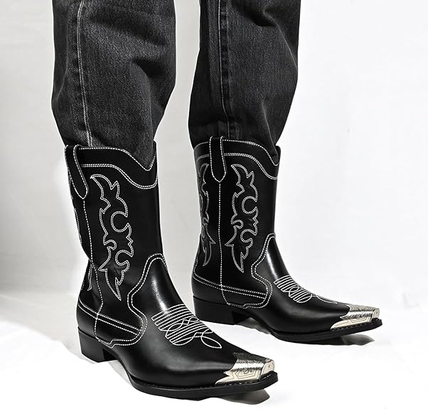 Cowboy Boots for Men Western Men's Boots with Classic Embroidered Slip Resistant Durable -  BigGreenBear.com cloth 59.99