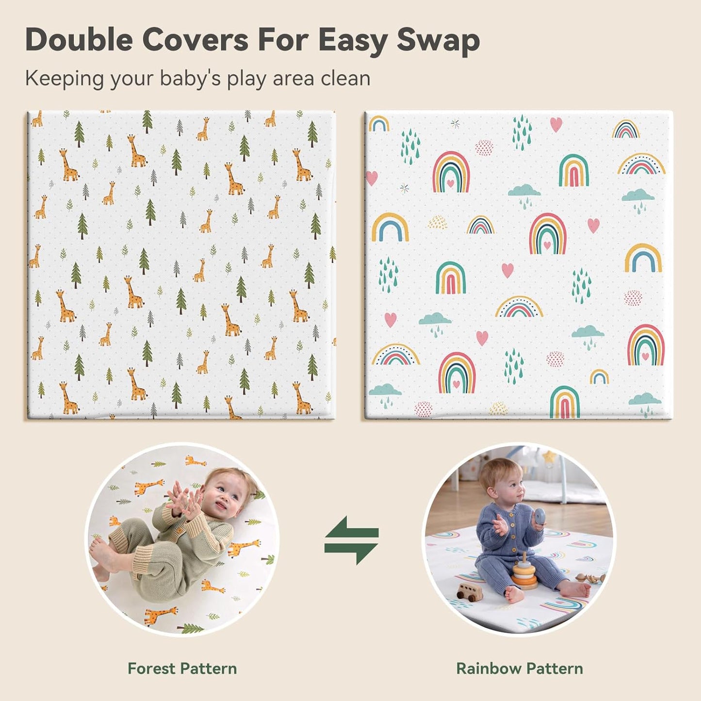 NEW! Adorable Playpen Mat, Thicken Soft Baby Crawling Mat for Toddlers Infants