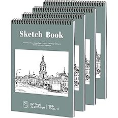 4 Pack Sketch Book, 9 x 12 Inch Sketchbook