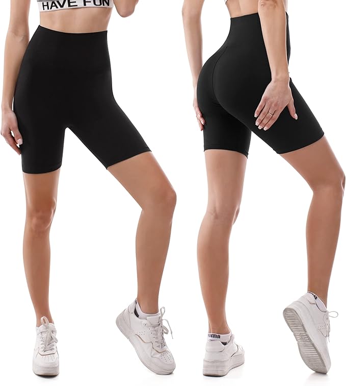 High Waisted Women Biker Shorts - 6” Buttery Soft Elastic Tummy Control Shorts - BigGreenBear.com clothing 9.99 USD Big Green Bear
