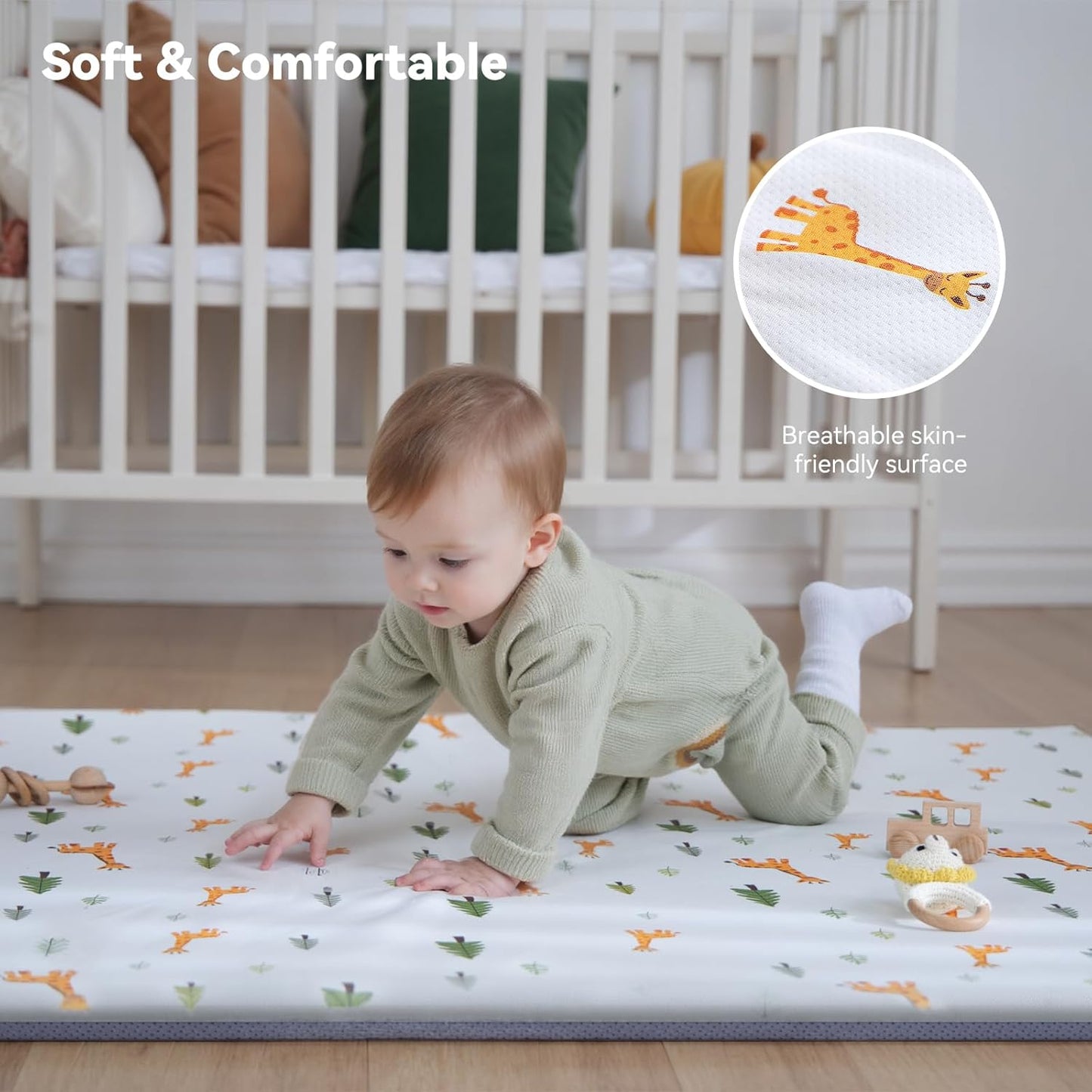 NEW! Adorable Playpen Mat, Thicken Soft Baby Crawling Mat for Toddlers Infants