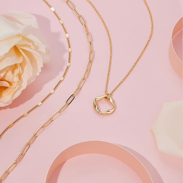 Layered Gold Necklaces for Women, Stackable Jewelry Set Gifts - BigGreenBear.com jewelry 18.79