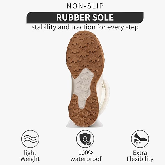 Womens Snow Boots with Insulated Sole, Lightweight Warm Cozy Winter Booties - BigGreenBear.com boots 69.00 USD Big Green Bear