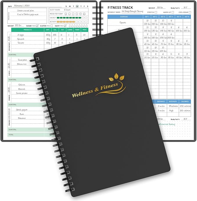 Wellness Planner & Fitness Log - Daily Diet & Health Journal