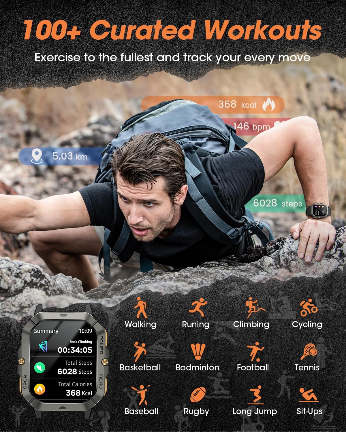 Military Smart Watches for Men (Answer/Make Call) for Android and iPhone - BigGreenBear.com SMART WATCH 44.02 USD Big Green Bear