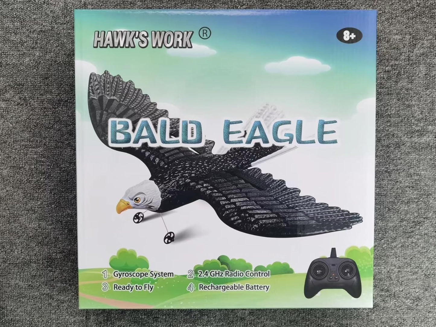 HAWK'S WORK RC Eagle, 2 CH RC Plane Ready to Fly, 2.4GHz Remote Control Airplane