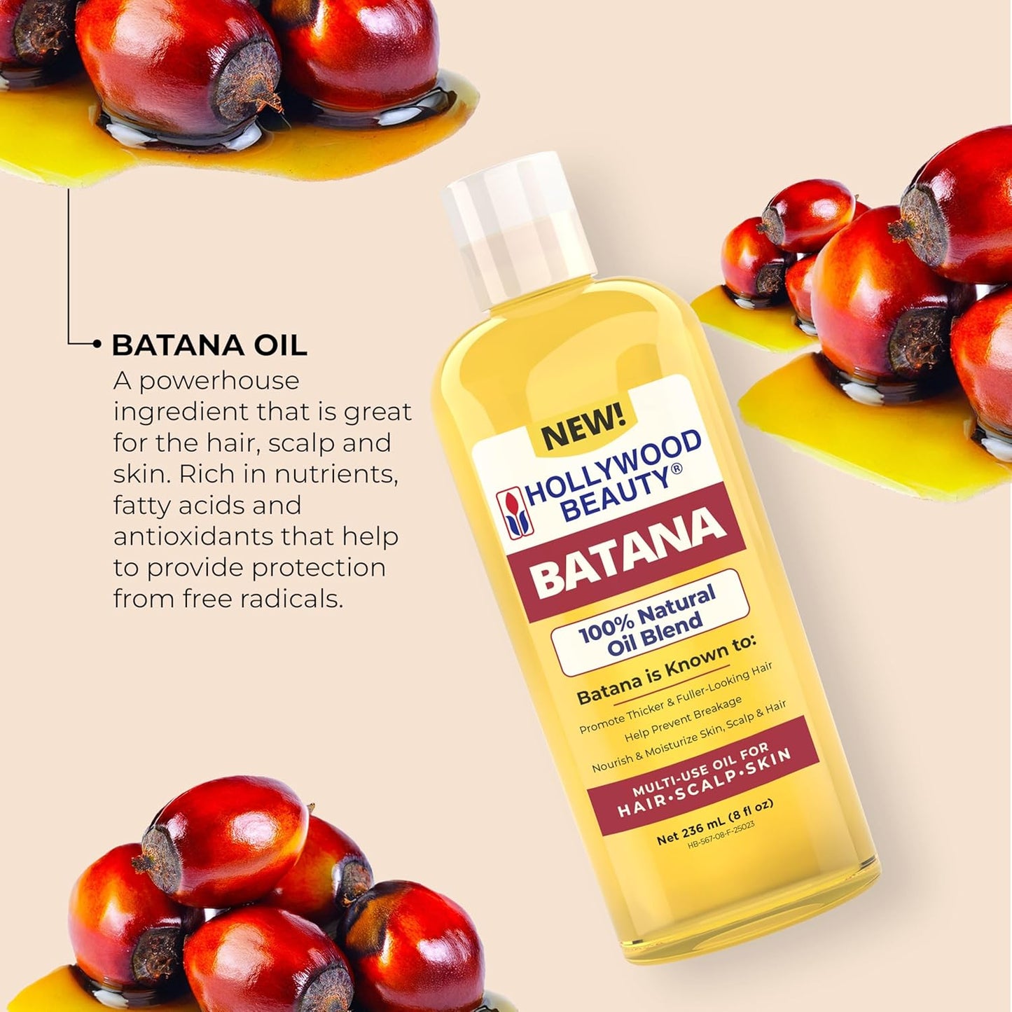 Hollywood Beauty Batana Oil for Hair, Scalp and Skin (8 fl oz) - BigGreenBear.com Beauty Products 12.89 USD Big Green Bear