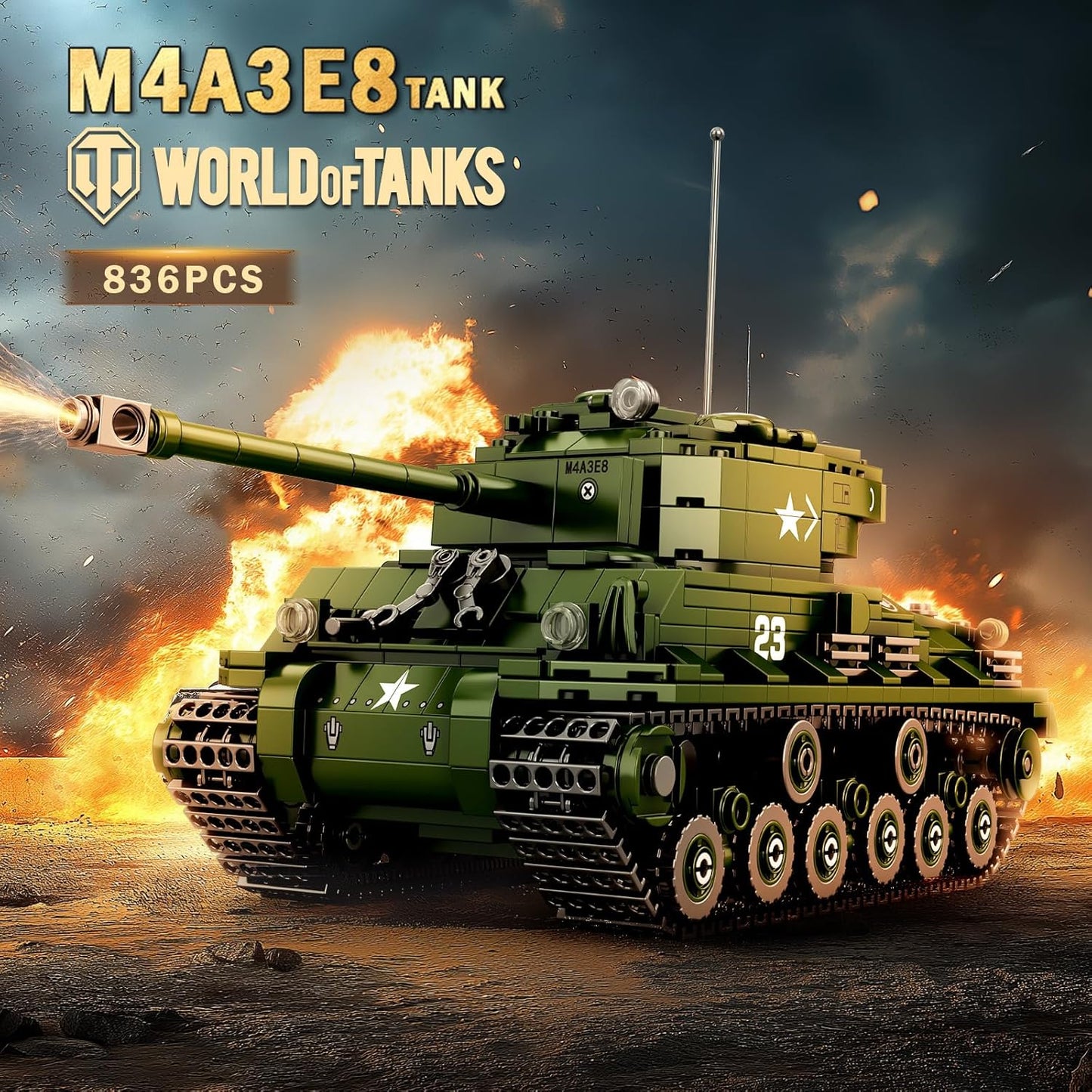 836 PCS Sherman Tank Building Set,WW2 Military American Armed Tanks Building Block Set - BigGreenBear.com Building Toys 48.22 USD Big Green Bear