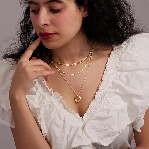 Layered Gold Necklaces for Women, Stackable Jewelry Set Gifts - BigGreenBear.com jewelry 18.79
