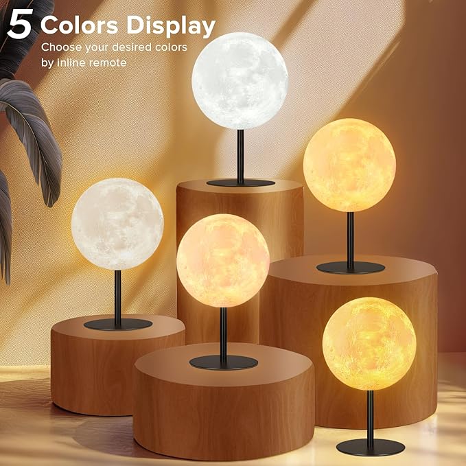 Moon Lamp Small Table Lamp Dimmable 30 Modes, Nightstand Desk Lamp