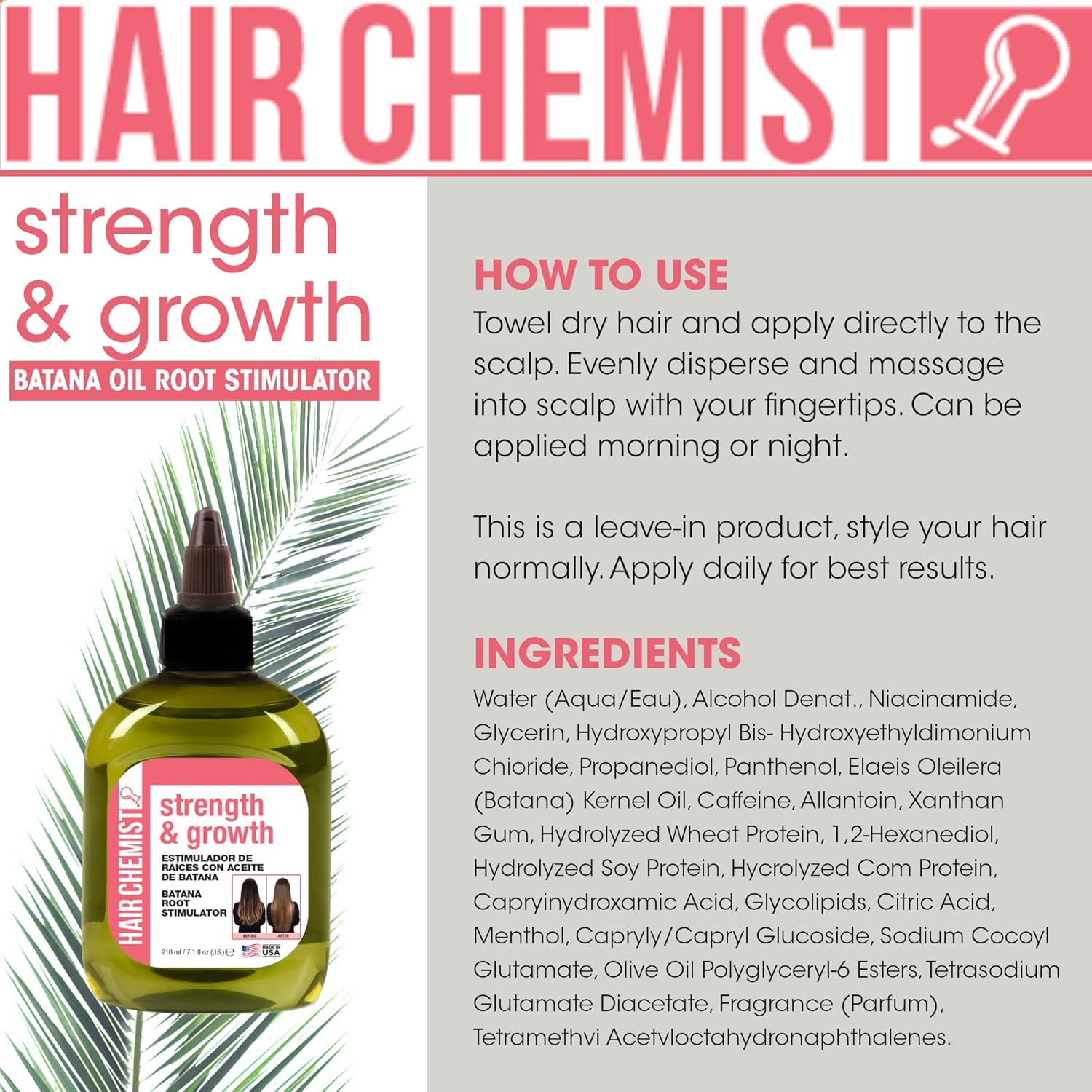 Hair Chemist Strength & Growth Batana Root Stimulator 7.1 oz. -  BigGreenBear.com Beauty Products 14.99 USD Big Green Bear