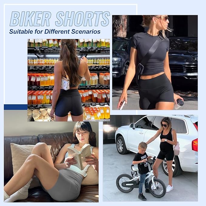 3 Pack High Waisted 5" Black Workout Yoga Compression Shorts