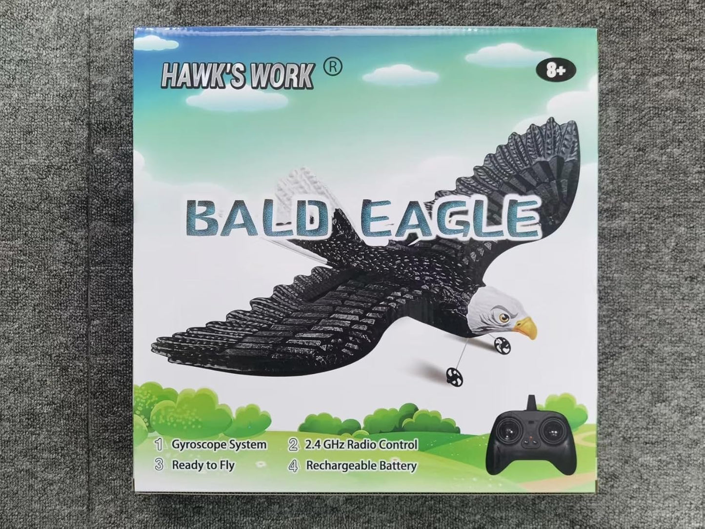 HAWK'S WORK RC Eagle, 2 CH RC Plane Ready to Fly, 2.4GHz Remote Control Airplane