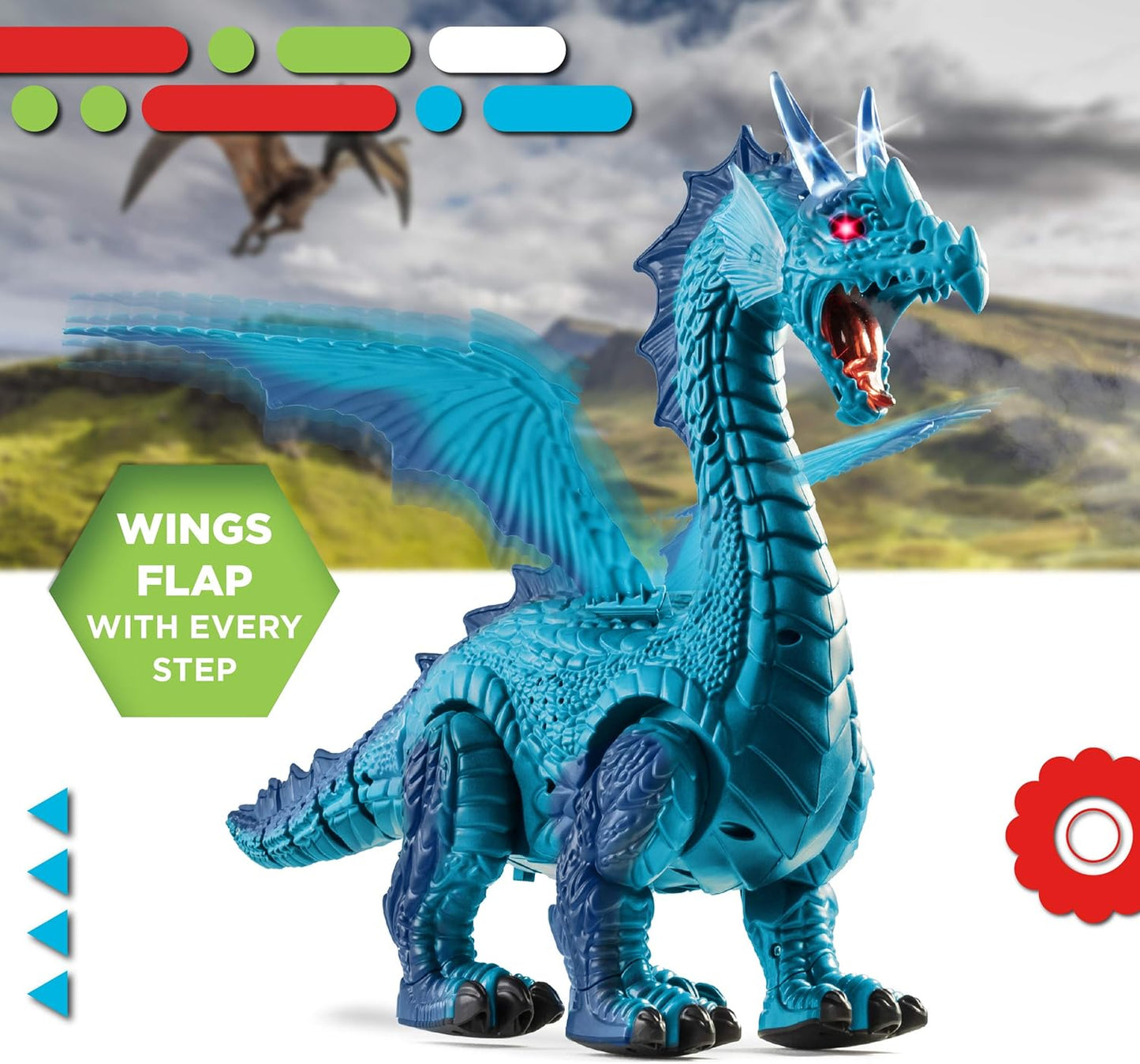 RC Dragon Smoke, Large Dinosaur Toy w/Actual Smoke Breath, Wing-Flapping, Roaring, Light-Up, Realistic Sound - BigGreenBear.com RC Animals 39.89 USD Big Green Bear