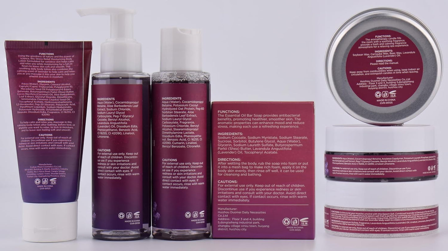 Spa Gifts for Women, Relaxing Bath Set & Stress Relief Body Wash Self Care Package