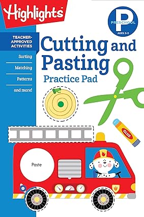 Preschool Cutting and Pasting: Scissor Skills Activity Book