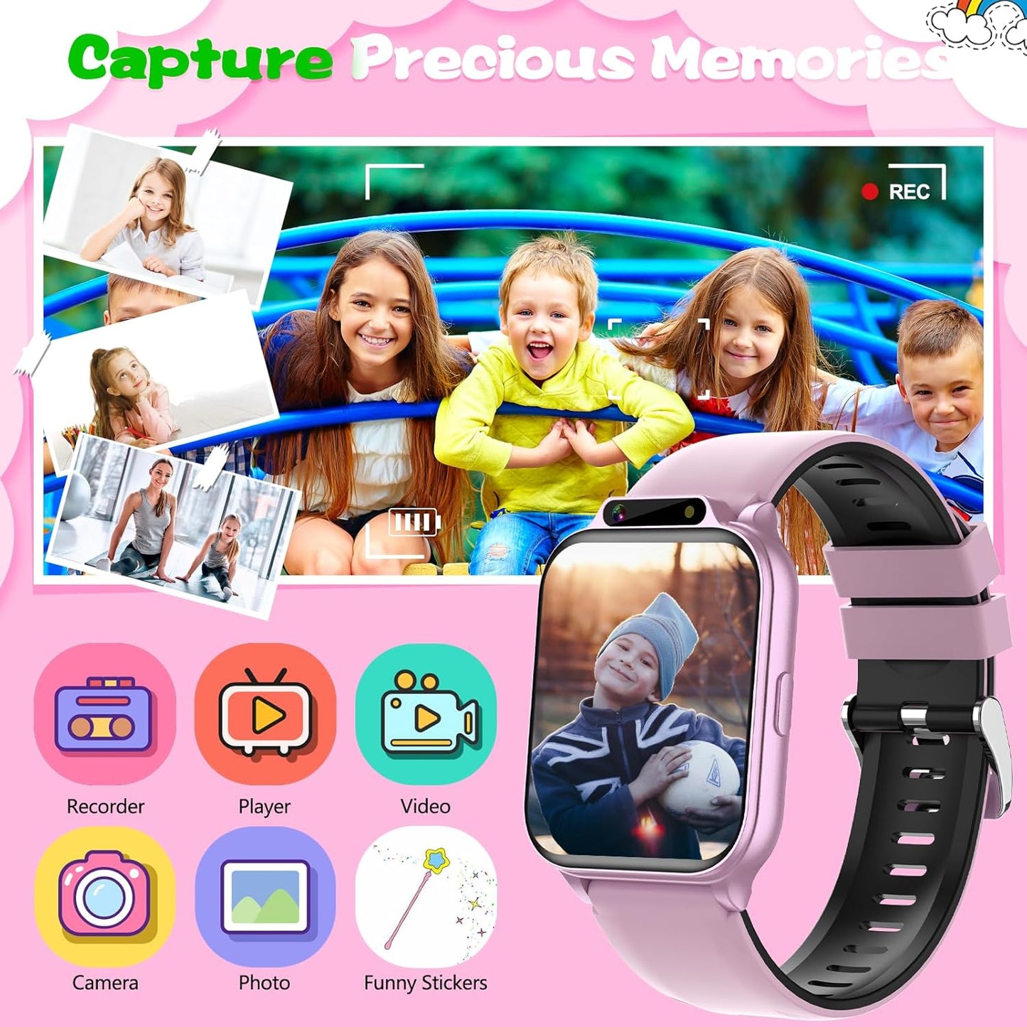 Smart Watch for Kids, 1.85" Fitness Tracker with Heart Rate, Sleep Monitor, IP68 Waterproof - BigGreenBear.com SMART WATCH 32.99