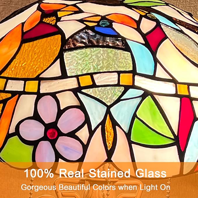 Tiffany Lamp Handmade Stained Glass Table Lamp Cardinal Birds Style 20" - BigGreenBear.com Lighting 165.00