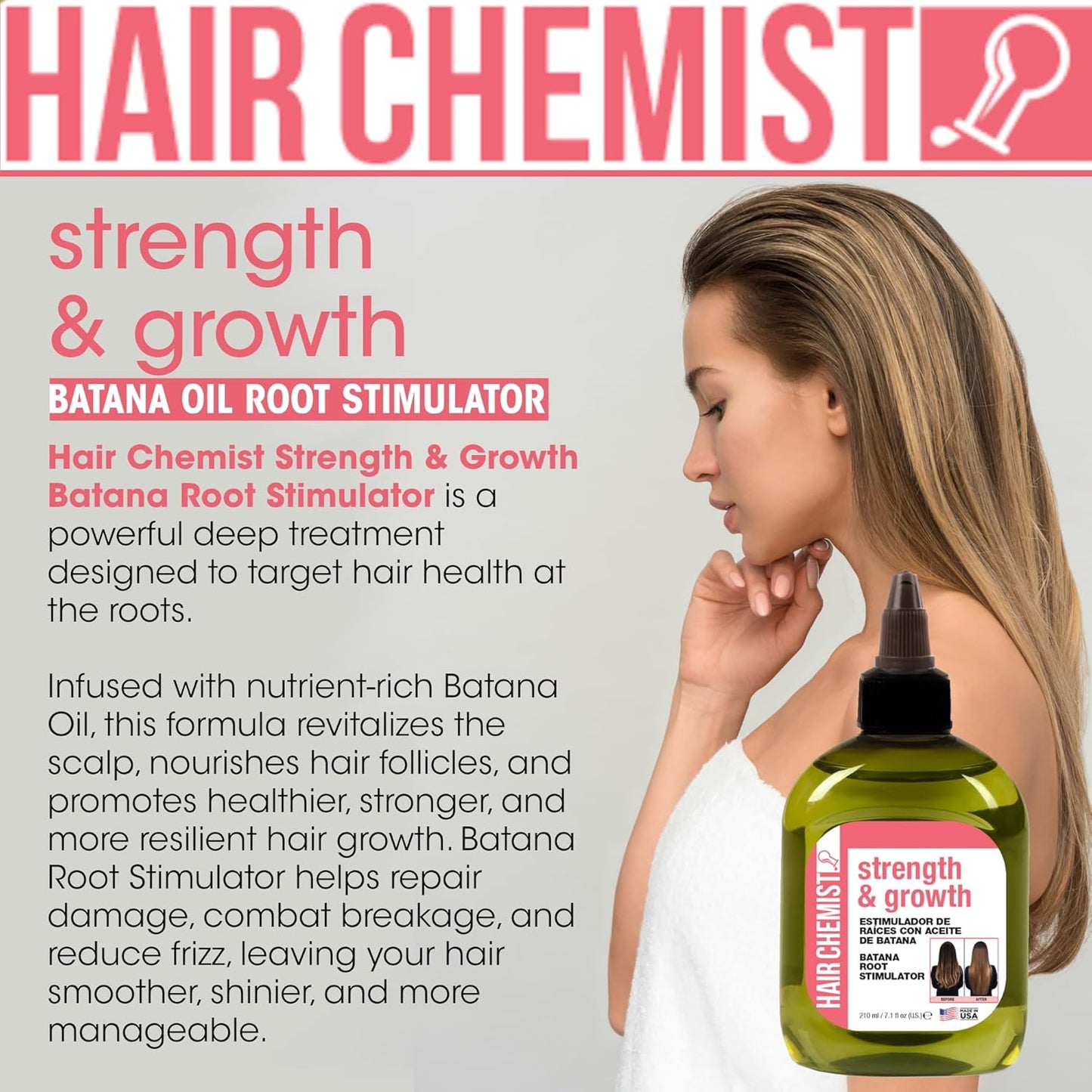 Hair Chemist Strength & Growth Batana Root Stimulator 7.1 oz. -  BigGreenBear.com Beauty Products 14.99 USD Big Green Bear