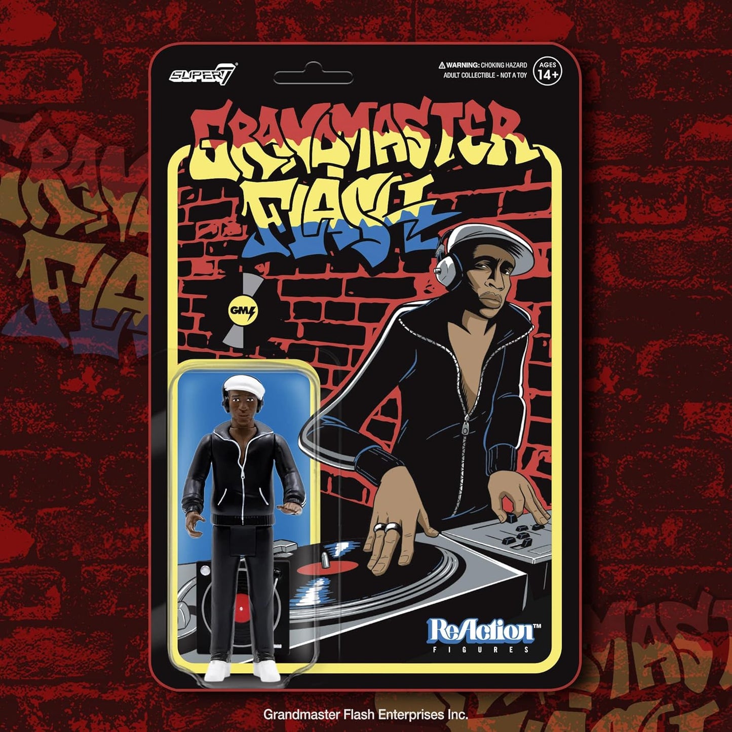 Super7 Grandmaster Flash - 3.75" Grandmaster Flash Action Figure with Accessory - BigGreenBear.com Action Figure 17.99