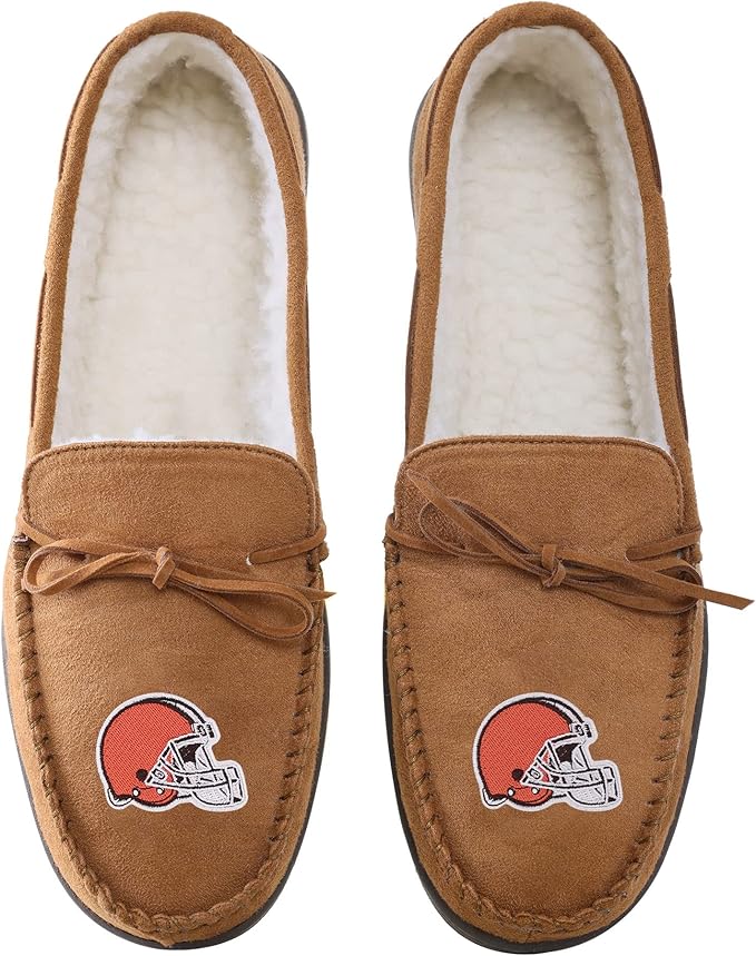 Men's NFL Logo Moccasin Slippers, Team Color, 11-12 - BigGreenBear.com shoes 46.00 USD Big Green Bear