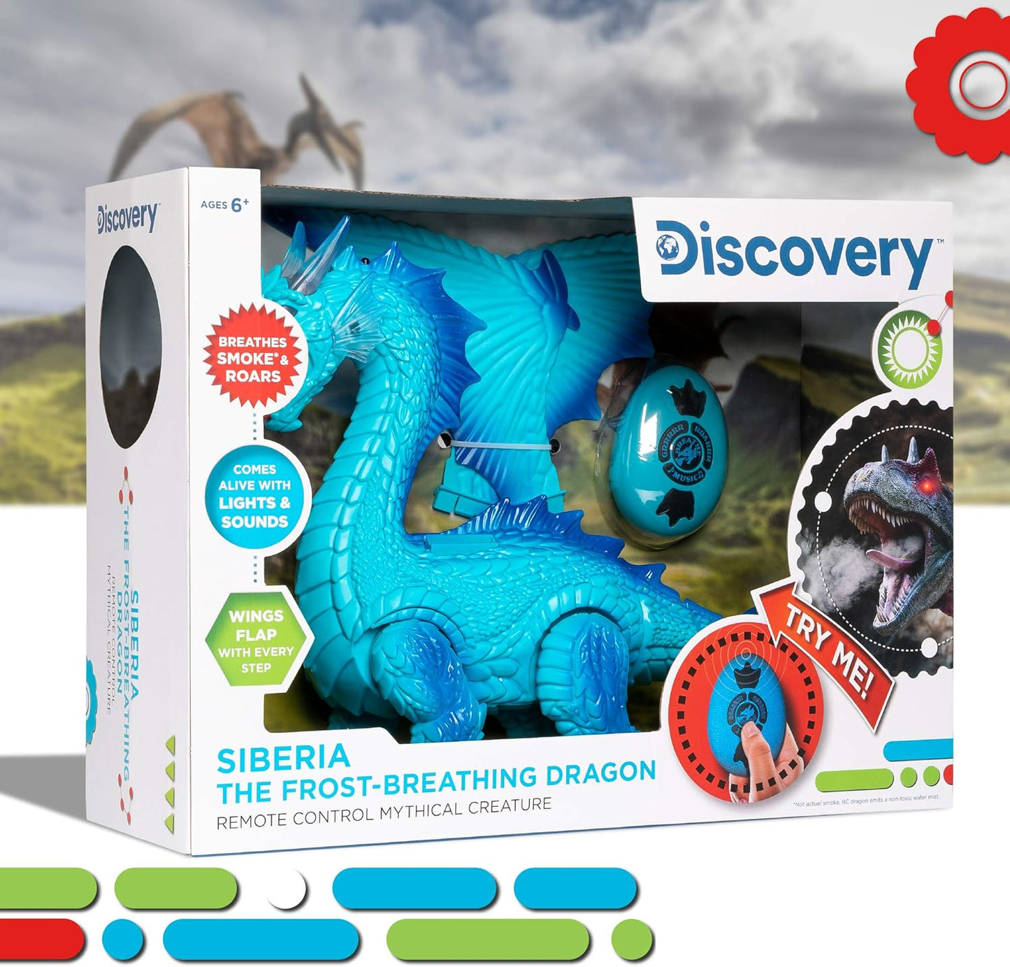 RC Dragon Smoke, Large Dinosaur Toy w/Actual Smoke Breath, Wing-Flapping, Roaring, Light-Up, Realistic Sound - BigGreenBear.com RC Animals 39.89 USD Big Green Bear