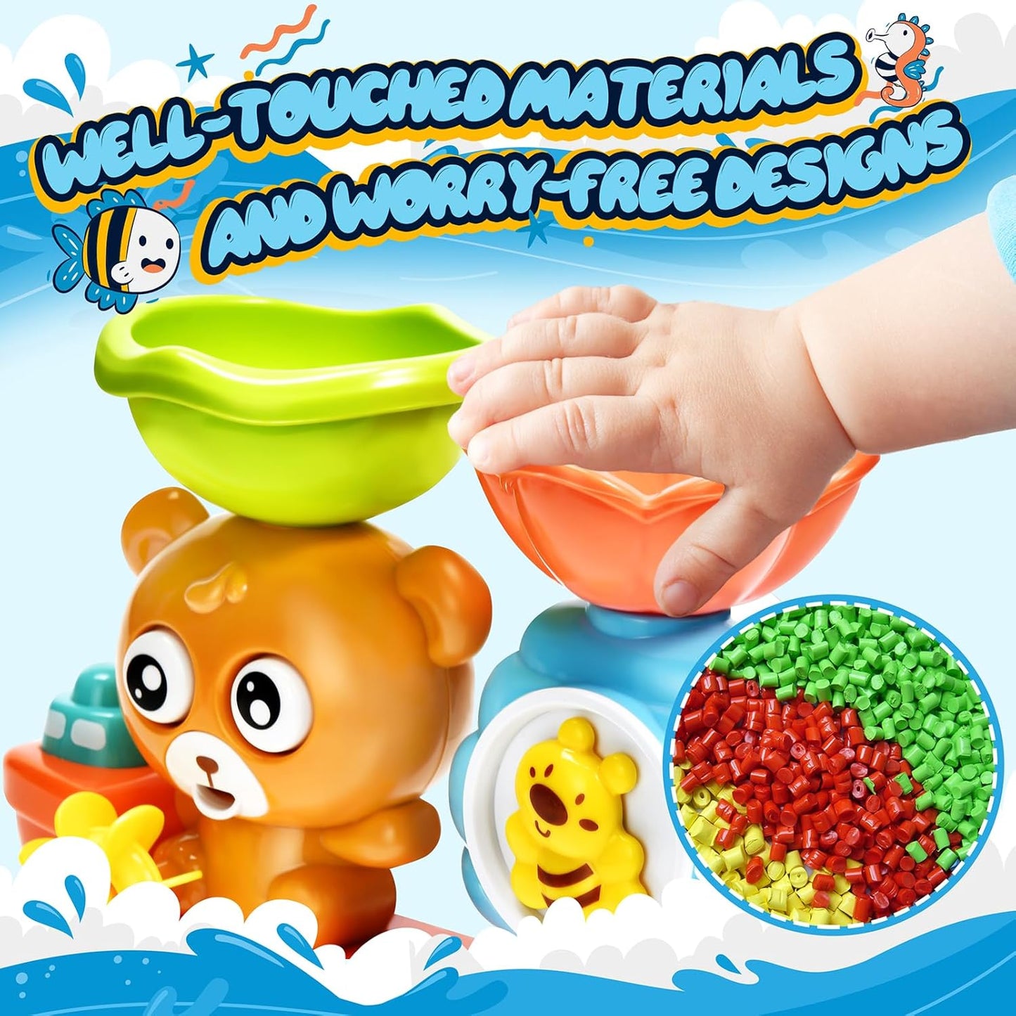 Baby Bath Toys for Kids Ages 1-3 Toddler Bathtub Toys