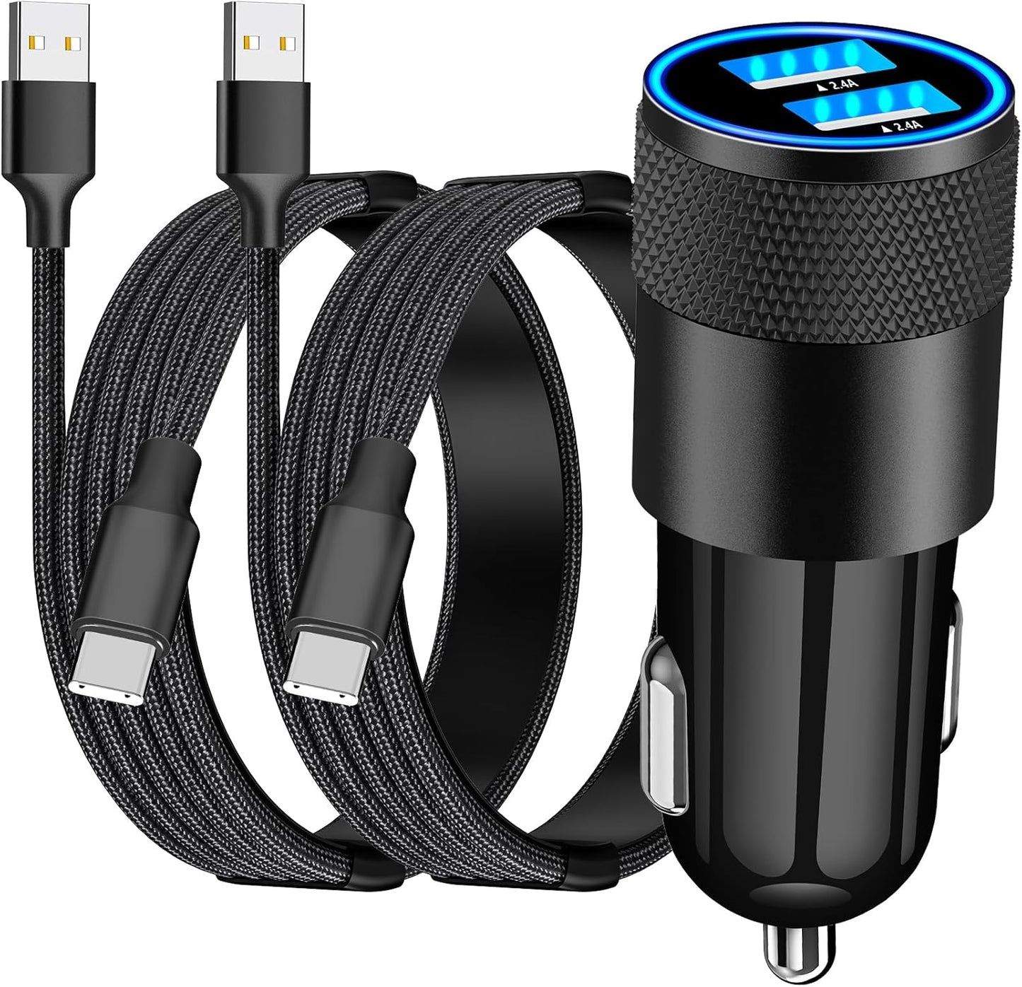 【Apple MFi Certified】Charger + 2Pack Tyep-C Braided Cable for iPhone 16/16 Pro/16 Plus/16 Pro Max/15/15 Pro/iPad