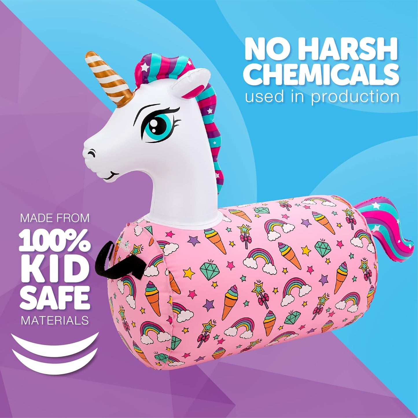 Hip Hopper Inflatable Hopping Animal Bouncer Unicorn, Ages 2 and Up