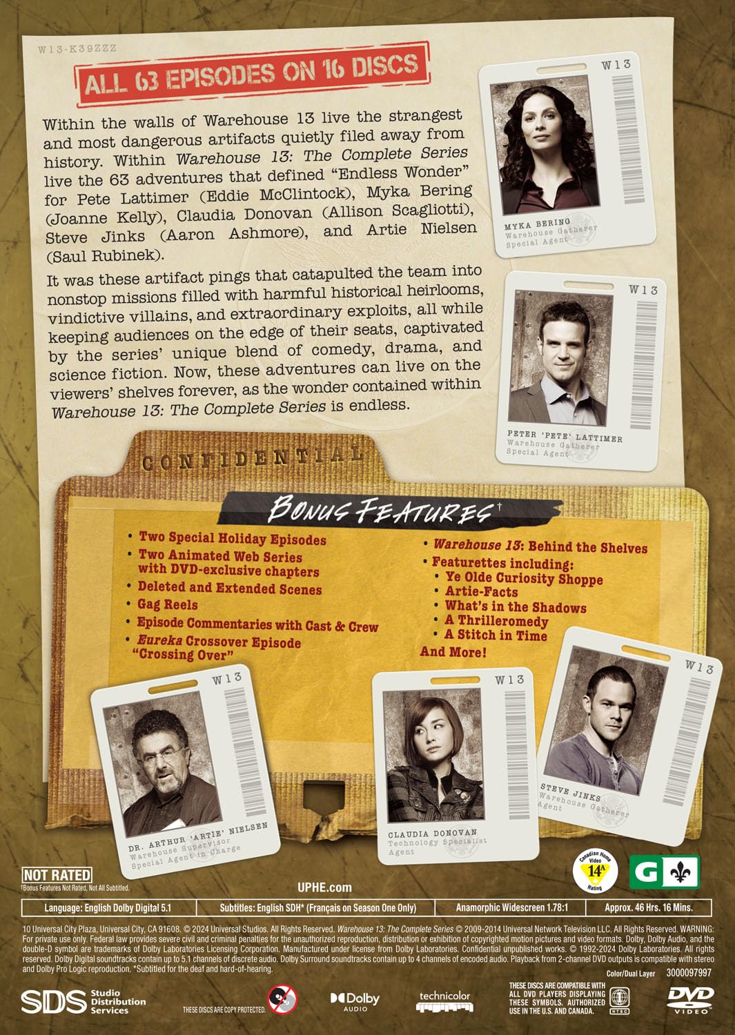 Warehouse 13 the Complete Series 16-Disc Seasons 1-5 Season DVD BOX SET - BigGreenBear.com tv shows 26.00 USD Big Green Bear