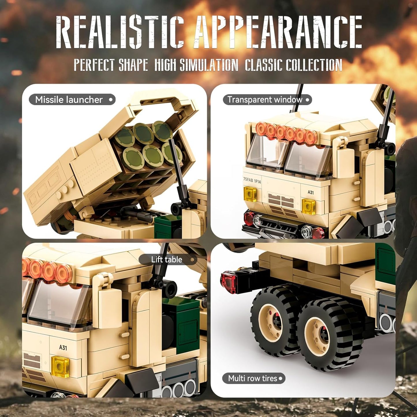 Armored Vehicles Kit, Wars Army Battle Car Construction Block (443PCS) - BigGreenBear.com Building Toys 16.99