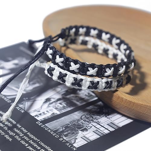 Matching Yin Yang Friendship Bracelets for 2 – Adjustable Cord BFF Bracelets - BigGreenBear.com jewelry 15.55 USD Big Green Bear