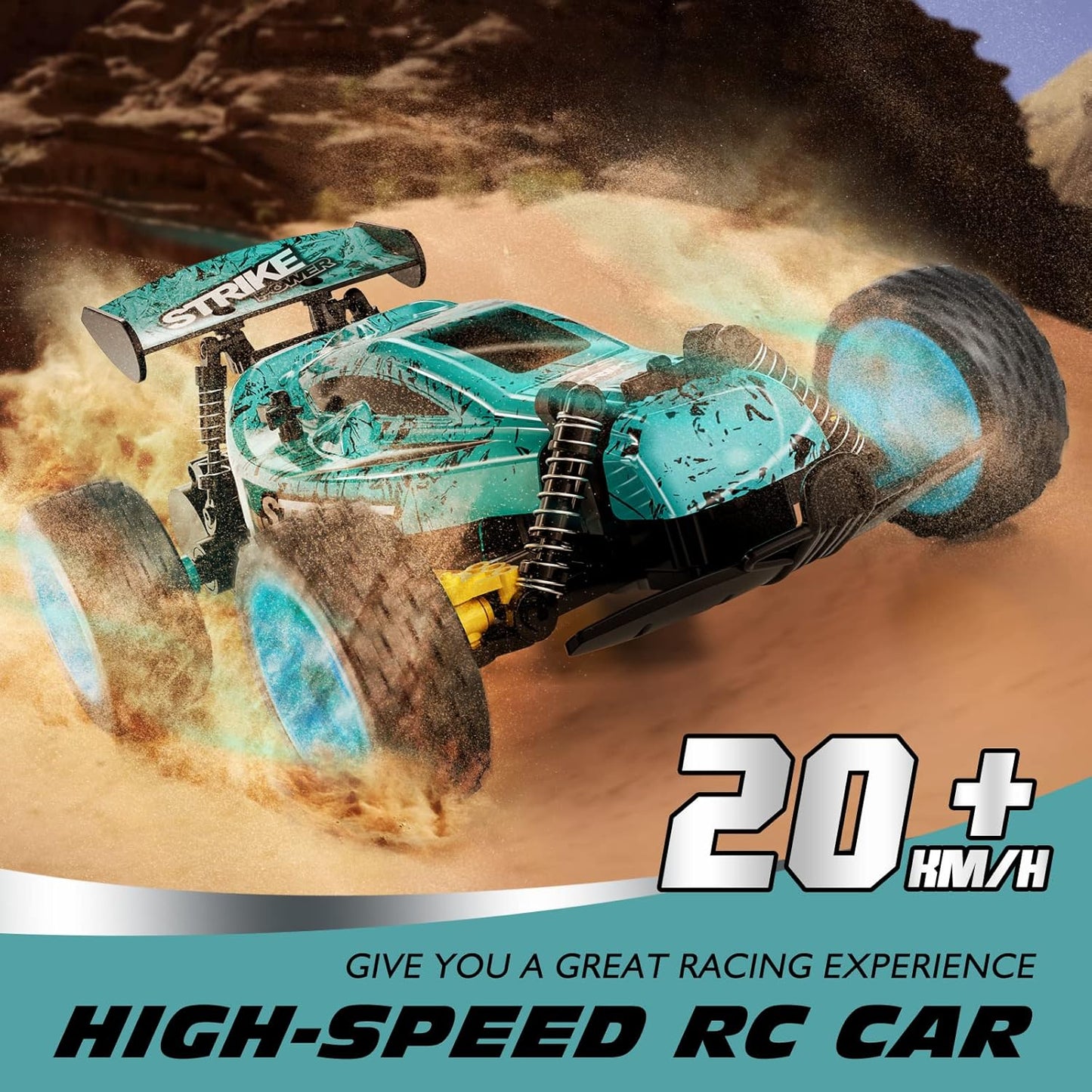RC Cars Remote Control Car 1:18 Scale 20 KM/H 2WD Offroad Buggy, 2.4GHz - BigGreenBear.com Toys 29.98 USD Big Green Bear