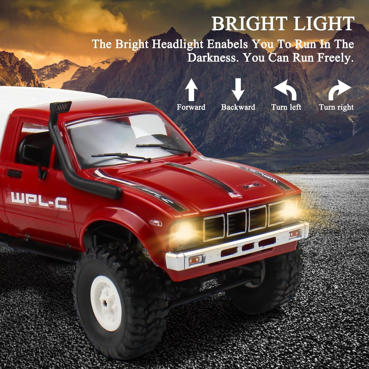RC Crawler 1/16 Scale RC Rock Crawler, WPL C24 All Terrain 4x4 Off-Road Remote Control - BigGreenBear.com Remote Car 69.99 USD Big Green Bear