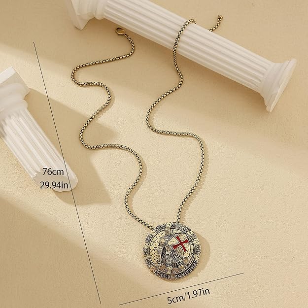 Bronzy Put on the Full Armor of God Ephesians 6:13-17 Templar Necklace Medieval -  BigGreenBear.com jewelry 18.99 USD Big Green Bear