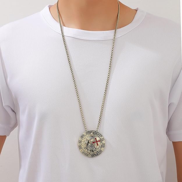 Bronzy Put on the Full Armor of God Ephesians 6:13-17 Templar Necklace Medieval - BigGreenBear.com jewelry 18.99 USD Big Green Bear
