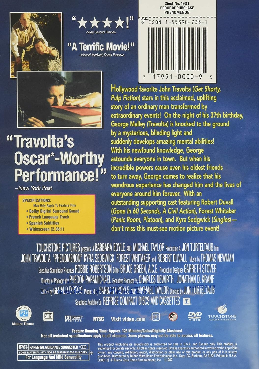 Phenomenon (DVD, 1996)