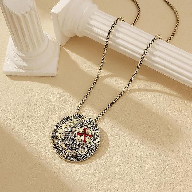 Bronzy Put on the Full Armor of God Ephesians 6:13-17 Templar Necklace Medieval - BigGreenBear.com jewelry 18.99 USD Big Green Bear