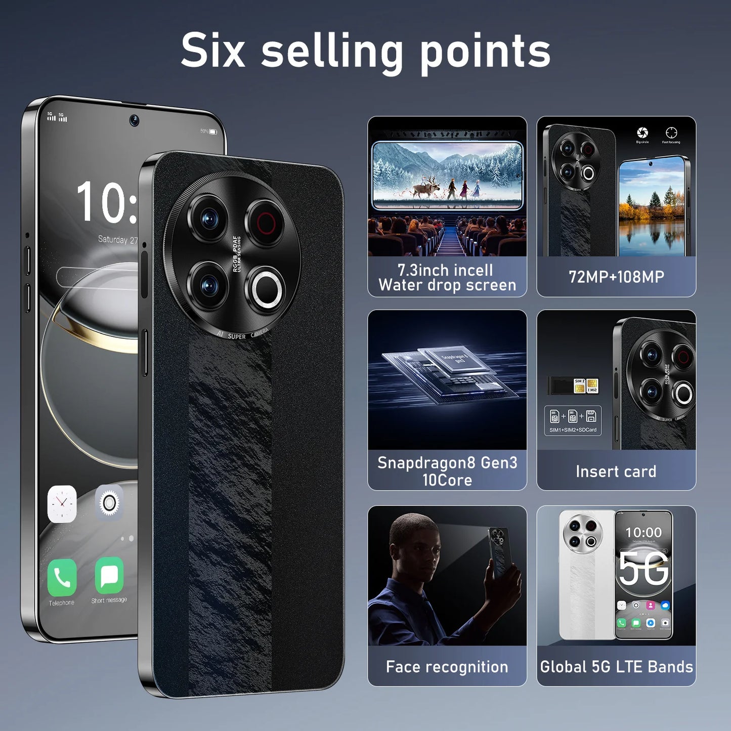 New Hot Xioami 15 Ultra Global Version Smartphone 7.3inch HD Full Screen 4G/5G Cell Phone 16GB1TB 7800mAh Mobile Phones 108MP