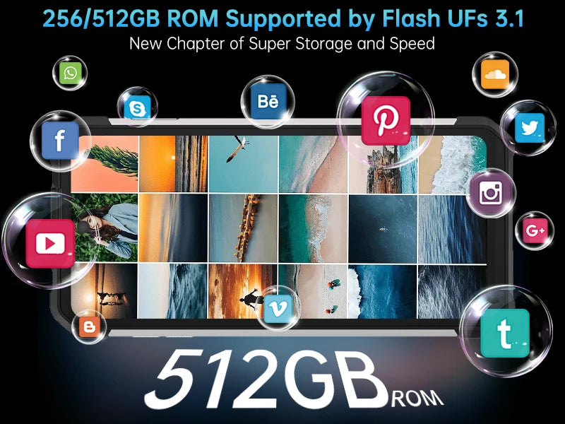 8849 Tank 3S Unihertz Rugged Smartphone with Projector 5G 12/16GB RAM 256/512GB ROM
