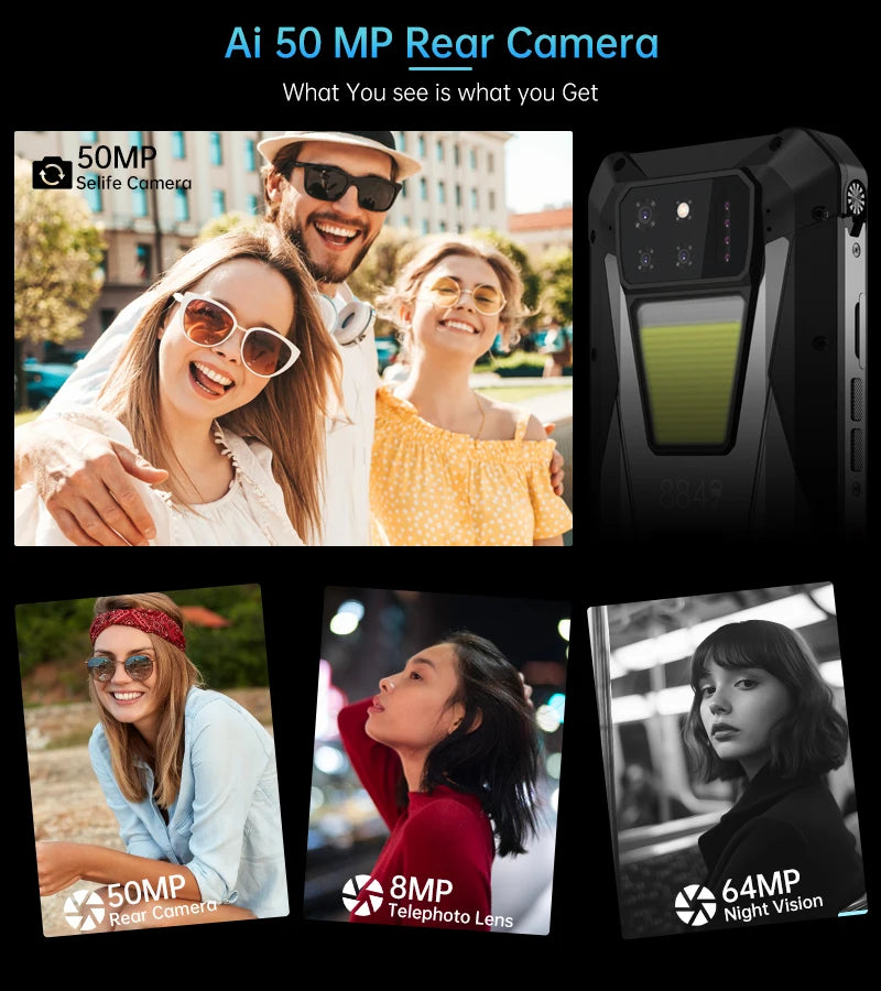 8849 Tank 3S Unihertz Rugged Smartphone with Projector 5G 12/16GB RAM 256/512GB ROM