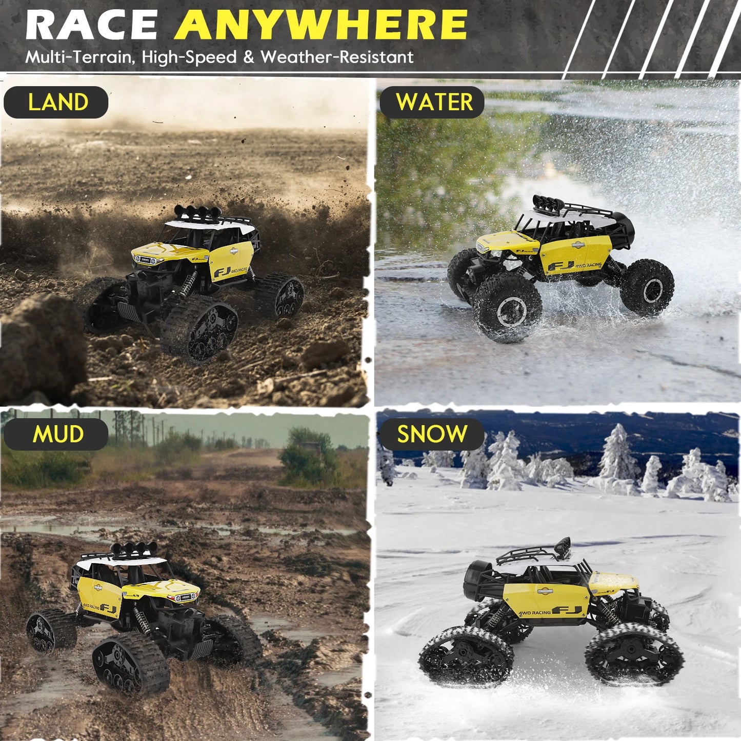 Remote Control Car RC Cars 13inch 40+km/h 4WD Off Road Monster Truck