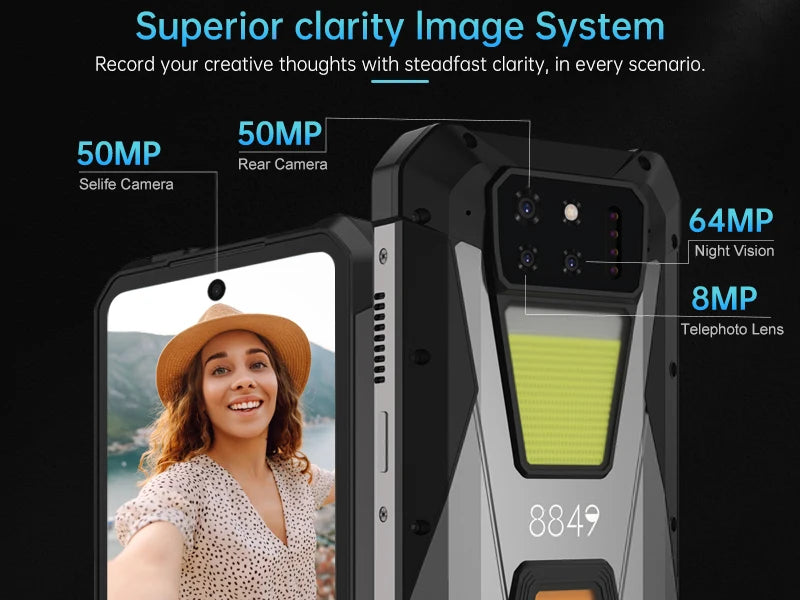 8849 Tank 3S Unihertz Rugged Smartphone with Projector 5G 12/16GB RAM 256/512GB ROM
