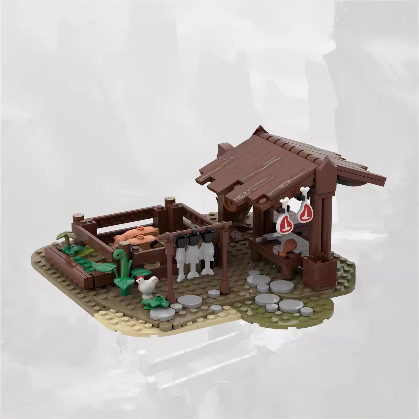 MOC creative expert creative Butcher's Yard Medieval Model Building Blocks - BigGreenBear.com Building Toys 29.95 USD Big Green Bear