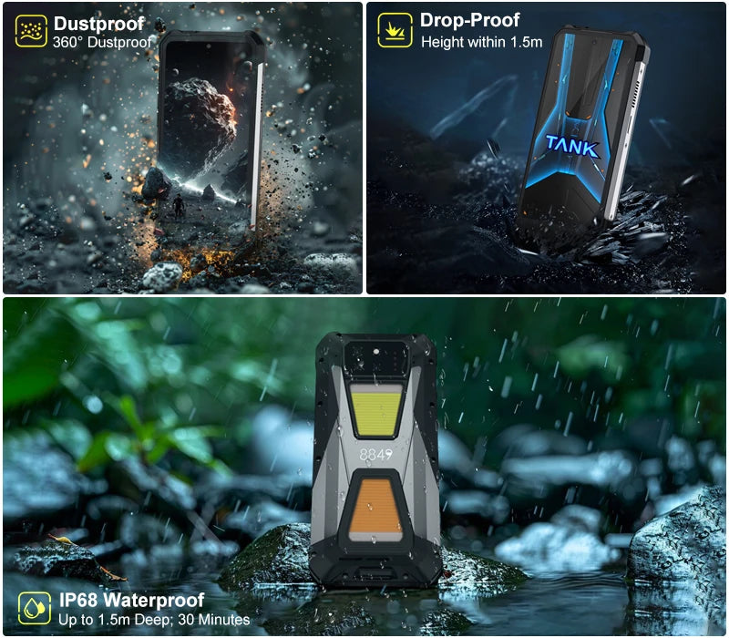 8849 Tank 3S Unihertz Rugged Smartphone with Projector 5G 12/16GB RAM 256/512GB ROM
