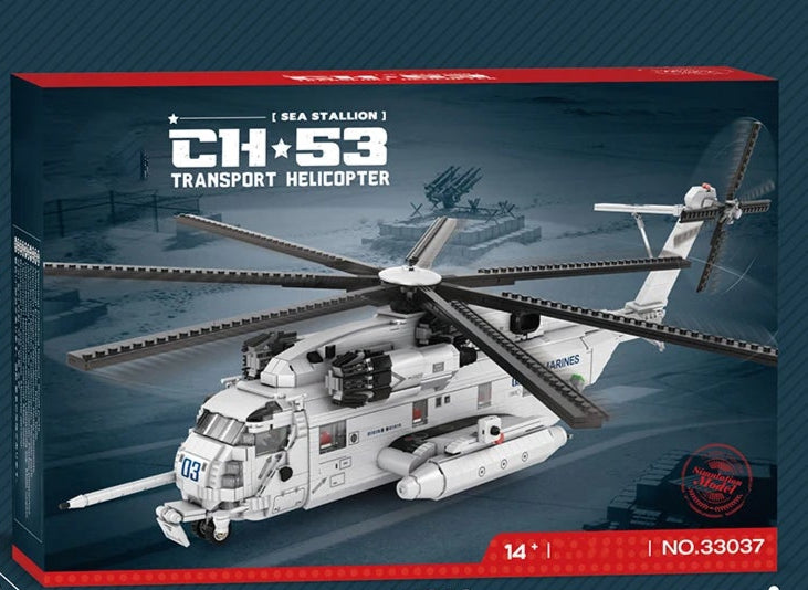 2192PCS CH-53E Transport Helicopter Building Blocks Army Plane Military Fighter